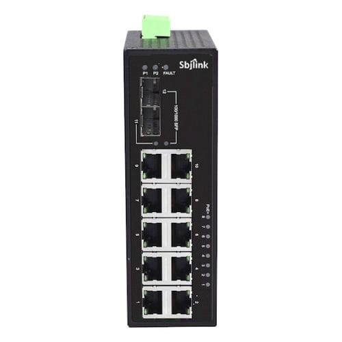 Ethernet-Switch / unmanaged - RPT-1012G-2F-X4 - Sbjlink/Subject Link Inc. - 12 Ports / Gigabit-Ethernet / für DIN-Schiene