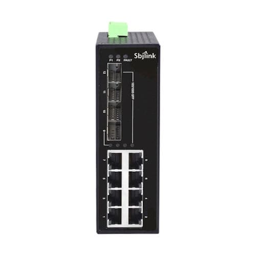 Ethernet-Switch / unmanaged - RPT-1012G-4F-X4  - Sbjlink/Subject Link Inc. - 12 Ports / Gigabit-Ethernet / für DIN-Schiene