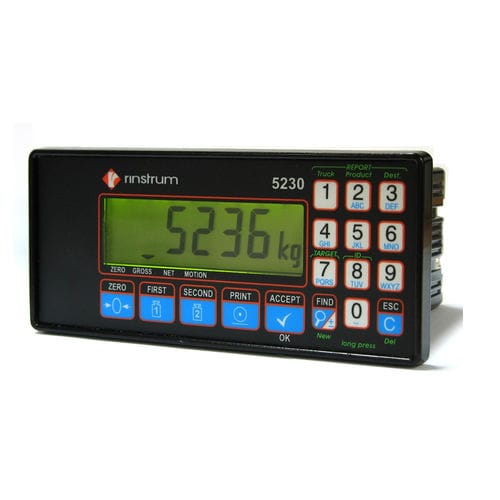 Wägeindikator mit LCD-Anzeige - 5230 - Rinstrum - einbaufähig / für DIN-Schiene / staubdicht