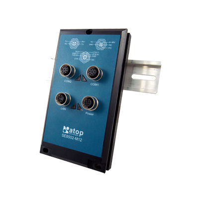 Serie-Geräteserver - SE8502 Series - Atop Technologies - Ethernet / Industrie / für DIN-Schiene