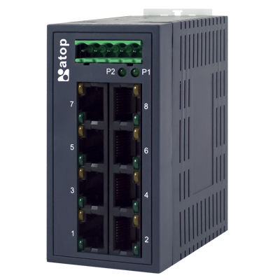 Ethernet-Switch / unmanaged - EH2008 - Atop Technologies - 10/100BaseT(X) / wandmontiert / redundant