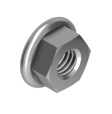 Sechseckige Mutter - 21.1334/0 - Minitec - Flansch / Klemmteilen / galvanisiertem Stahl
