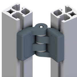 Scharnier / galvanisiertem Stahl - 21.1044/0 - Minitec - 270° / für Aluminiumprofile / für Hochleistungsanwendungen
