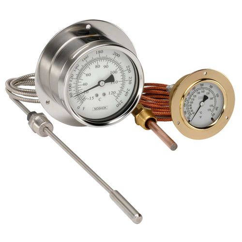 Flüssigkeitsausdehnungsthermometer - 300, 400, 600, 700 series - NOSHOK - analog / mit Zifferblatt-Anzeige / Edelstahl