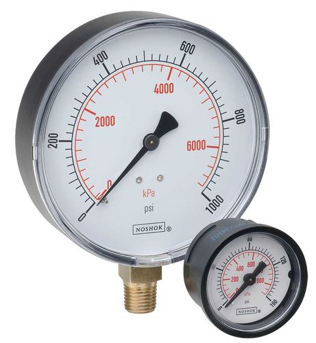 Manometer mit Zifferblatt-Anzeige - 100  - NOSHOK - Gewinde / Messing / Rohrfeder