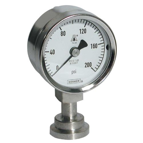Manometer mit Zifferblatt-Anzeige - 10  - NOSHOK - Edelstahl / Rohrfeder / für die Lebensmittelindustrie