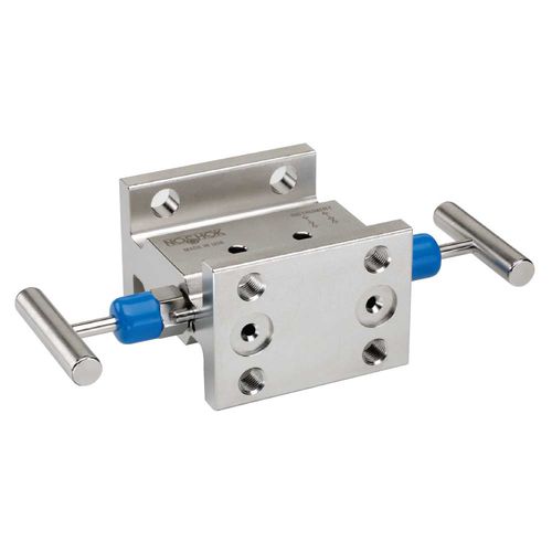 2-Wege-Verteilerblock - 2 series - NOSHOK - Edelstahl / Flansch