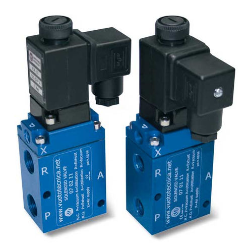 Vorgesteuertes Magnetventil - 070x11 series - VUOTOTECNICA - 3-Wege / NC / NO