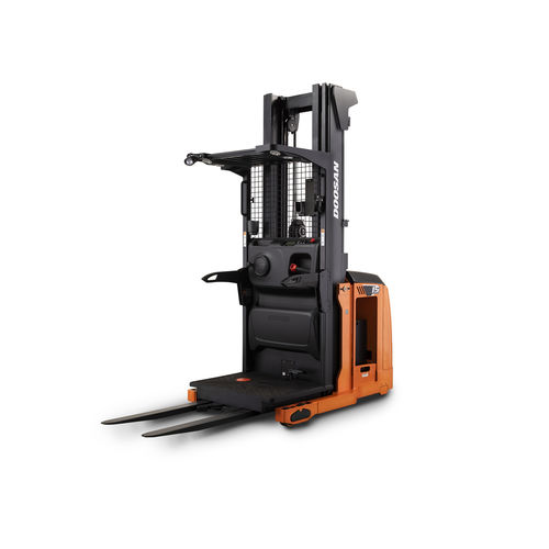 Elektrischer Kommissionierstapler - BOP15S-9 - Daewoo Industrial Vehicles - für Lagerhallen / mit Hubgabel