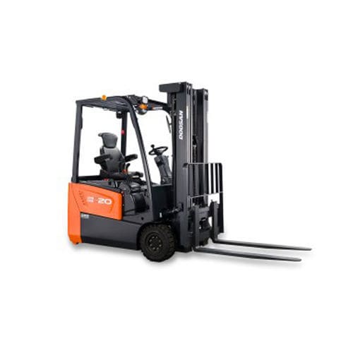 Elektrischer Gabelstapler - B15T-7 - Daewoo Industrial Vehicles - Sitz / für Materialumschlag / für Außenbereich