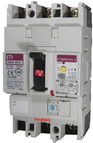 4-poliger Fehlerstromschutzschalter - 004671507 - ETI - modular / Gussgehäuse / DIN-Schiene