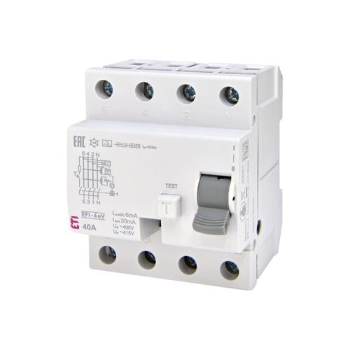 Fehlerstromschutzschalter für Elektrofahrzeug-Ladestation - EFI-4 A eV - ETI - differential / 4-polig / AC/DC