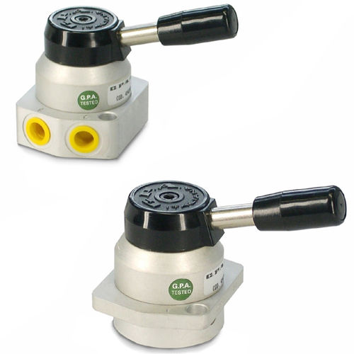 Pneumatik-Wegeventil / Dreh - G 1/8 / G 1/2 - G.P.A. ITALIANA - mit Hebel / 4-Wege