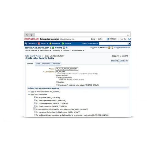 Software für Zugangskontrolle und Sicherheit - Label Security - Oracle - Steuerung / für gewerbliche Nutzung