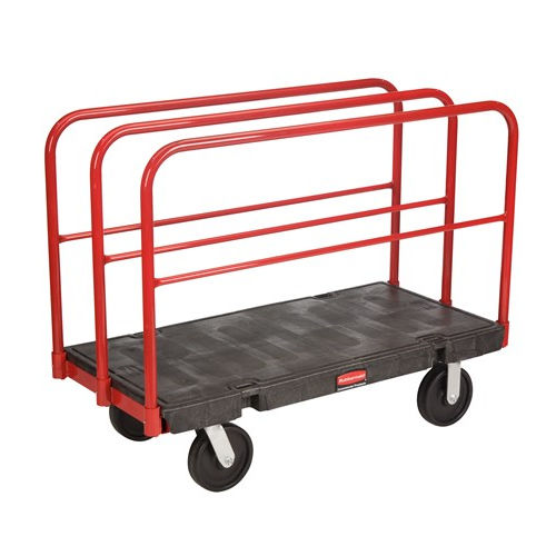 Wagen für Materialumschlag - FG446800BLA - Rubbermaid - Metall / Plattform / für Platten