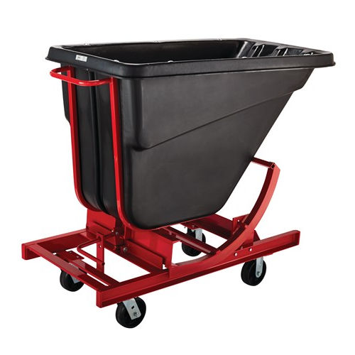Selbstkippender Behälter / für Schüttgut - FG105443BLA - Rubbermaid - Roll / offen