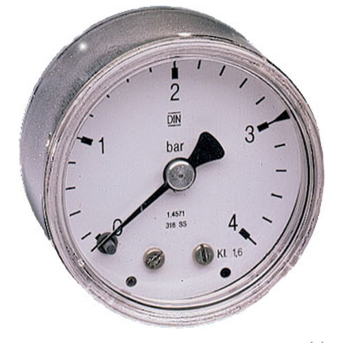 Manometer mit Zifferblatt-Anzeige - MS series - AirCom Pneumatic - Gewinde / Edelstahl / mit Kapselfeder