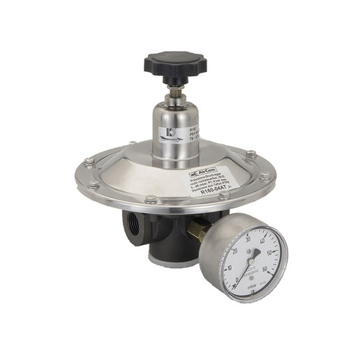 Gasdruckregler - R160 series - AirCom Pneumatic - Membran / einstufig / Messing