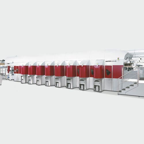 Flexodruckmaschine für Kartons - MASTERFLEX-HD - BOBST - für Verpackung / Warmlufttrocknen / mit UV-Trocknung
