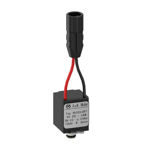 Miniatur-Magnetventil - 19.00x.287 - A. u. K. Müller - servogesteuert / 2-Wege / Wasser