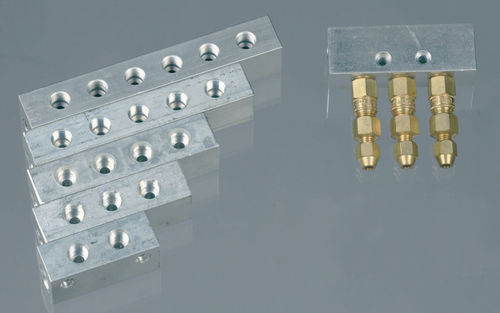 6-Wege-Verteilerblock - DRT - Azeta Zeo Asioli - Aluminium / für Zentralschmieranlage