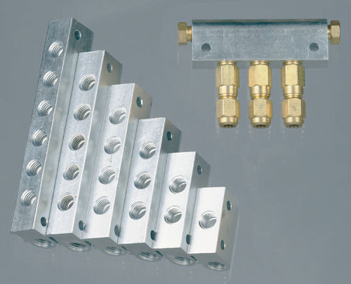6-Wege-Verteilerblock - DRE  - Azeta Zeo Asioli - Aluminium / für Zentralschmieranlage