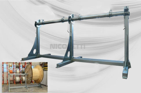 Kabeltrommelregal - CAVSVO26-13-50 - MECCANICA NICOLETTI - für Fässer / galvanisiertem Stahl