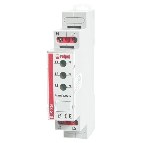 Dreiphasen-Spannung-Leuchtmelder - RLK-3 series - RELPOL - Permanent / LED / DIN-Schiene