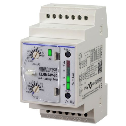 Leistungs-Kontrollrelais - ELRM44V-30 - Broyce Control - Fehlerstrom / 1NO/NF / dreiphasig