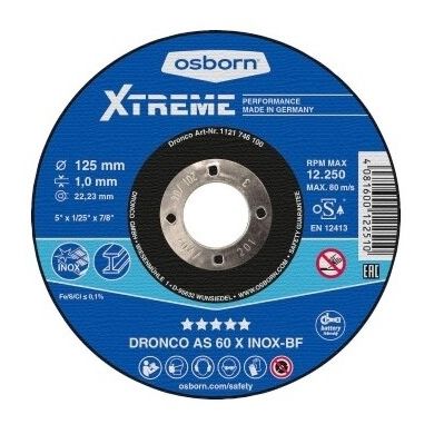 Trennscheibe für Edelstahl - AS 60 X INOX XTREME - Osborn GmbH - für Nichteisenmetalle / dünn