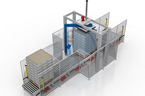Stretchwickler mit Drehteller - PF 40 - CLEVERTECH - mit Dreharm / vollautomatisch / Paletten