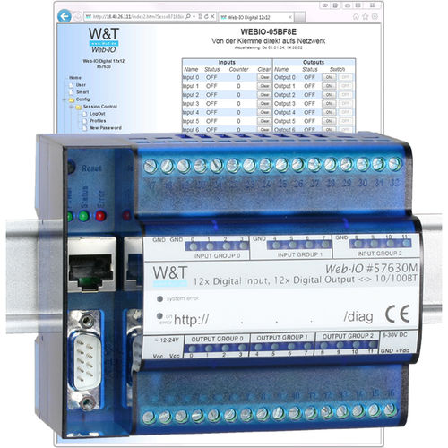 Digitales EA Modul - 57730 - Wiesemann & Theis - Ethernet / 12 Ausgänge / Netzwerk