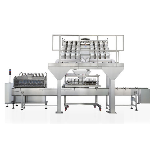 Mehrkopf-Wiegemaschine - MBP C4 Series - PFM Packaging Machinery - linear / für die Lebensmittelindustrie / mit Schwingförderer