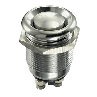 Federdruck-Drucktaster - MP0033  - OMEGA FUSIBILI - vandalismussicher / IP65 / Edelstahl