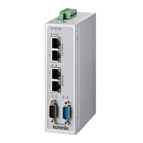 Gateway für Kommunikation - JetLink 1102 - Korenix Technology - Industrie / EtherNet/IP / Modbus TCP