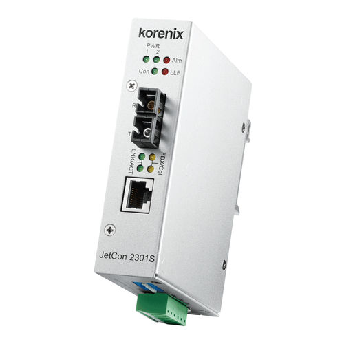 Medienwandler - JetCon 2301S - Korenix Technology - Ethernet / LWL / schnell