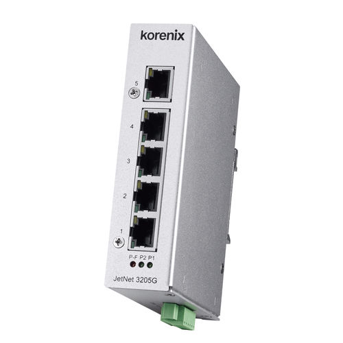 Ethernet-Switch / unmanaged - JetNet 3205G - Korenix Technology - 5 Ports / 10/100BaseT(X) / Gigabit-Ethernet