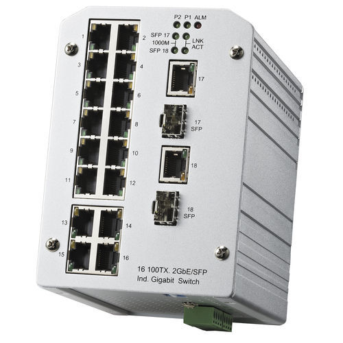 Ethernet-Switch / unmanaged - JetNet 3018G V3  - Korenix Technology - 16 Ports / Gigabit / RJ45