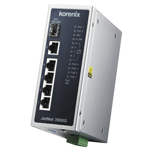 Ethernet-Switch / Verstärker - JetNet 3906G - Korenix Technology - unmanaged / 6 Ports / Gigabit
