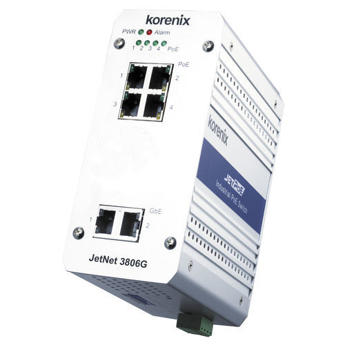 Ethernet-Switch / Verstärker - JetNet 3806G - Korenix Technology - unmanaged / 10/100BaseT(X) / 6 Ports