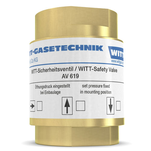 Sicherheitsabblaseventil für Gas - AV 619 - WITT-Gasetechnik - für Pipeline / für Tanks / Messing