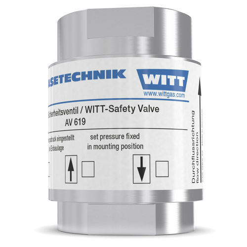 Sicherheitsabblaseventil für Gas - AV 619-ES - WITT-Gasetechnik - für Pipeline / für Tanks / Edelstahl