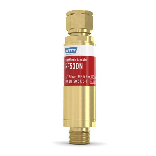 Flammenrückschlagsicherung für Schneid und Schweißarbeiten - RF53DN - WITT-Gasetechnik - für die Glasindustrie / für Druckregler / für Wasserstoff