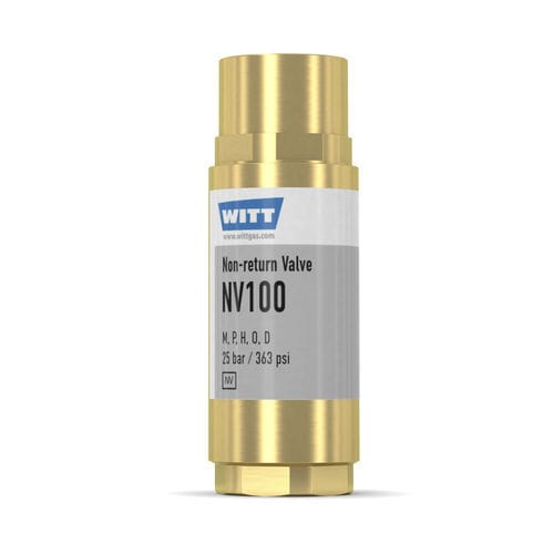 Sauerstoff-Rückschlagklappe - NV100 - WITT-Gasetechnik - für Gas / Messing