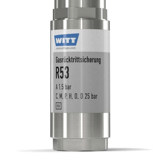 Sauerstoff-Rückschlagklappe - R53-ES - WITT-Gasetechnik - für Gas / Schutz / Edelstahl
