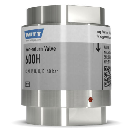 Sauerstoff-Rückschlagklappe - 600H-ES - WITT-Gasetechnik - für Gas / Edelstahl / Federdruck