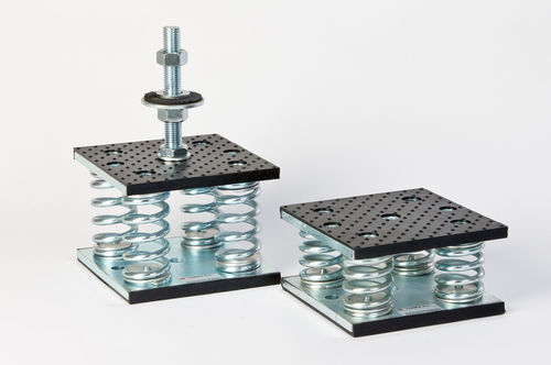 Rechteckige elastische Lagerung - AB 4/2P - CARIBUL - Stahl / Gummi / Gewinde
