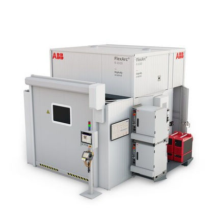 Lichtbogenschweiß-Roboterzelle - FlexArc Compact Cell - ABB Robotics - Zulauf / Mess / für Montagestraße
