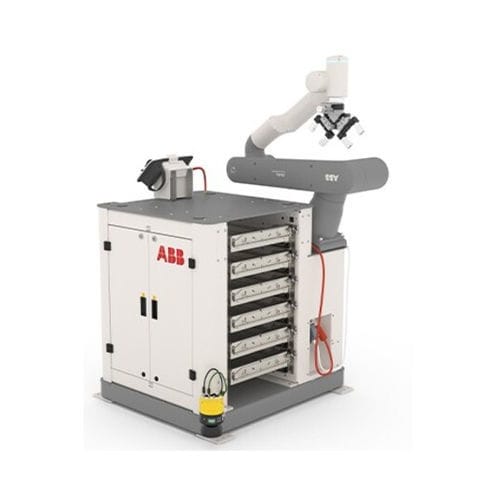 Roboterzelle für Materialumschlag - OmniVance&trade; - ABB Robotics - für Zusammenbau / zur Maschineneinspeisung / mit kollaborativem Roboter
