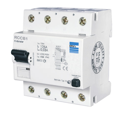 Differential-Fehlerstromschutzschalter - RCCB series - EPA GmbH - für Reststrom / AC/DC / Schaltfrequenz
